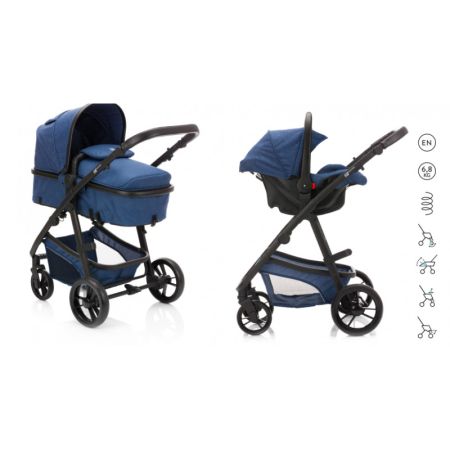 Carucior pentru copii transformabil 3 in 1 Panther, Blue Melange