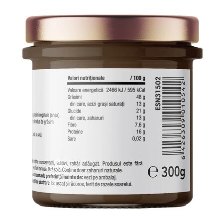 Crema de arahide cu ciocolata neagra si nibs de cacao, 300 g, Pronat 802758