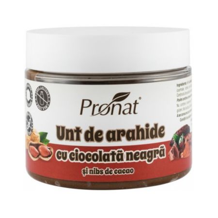 Unt de arahide cu ciocolata neagra si nibs de cacao