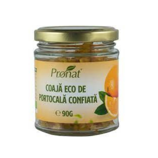 Coaja Bio de portocala confiata, 90 g, Pronat