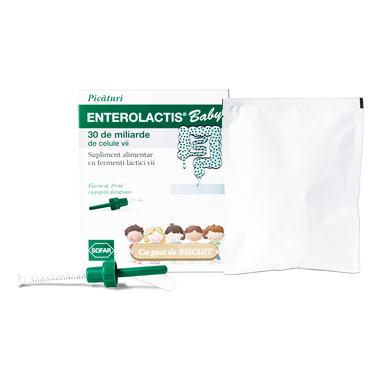 Enterolactis Baby cu gust de biscuit, 10ml, Sofar