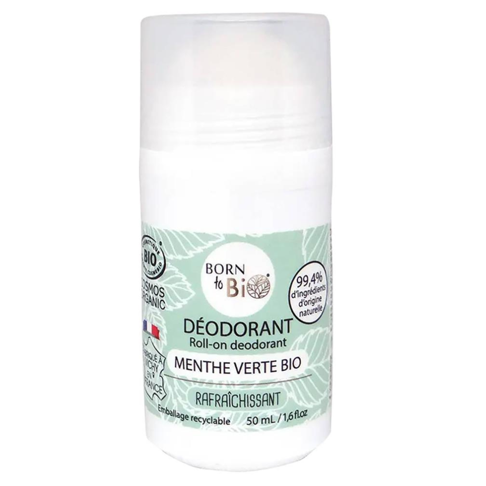 Deodorant roll-on cu ulei esential de menta verde bio, 50 ml, Born to Bio