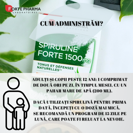Spirulina Forte, 1500mg, 30 comprimate, Forte Pharma 764816