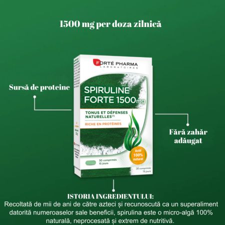 Spirulina Forte, 1500mg, 30 comprimate, Forte Pharma 764820