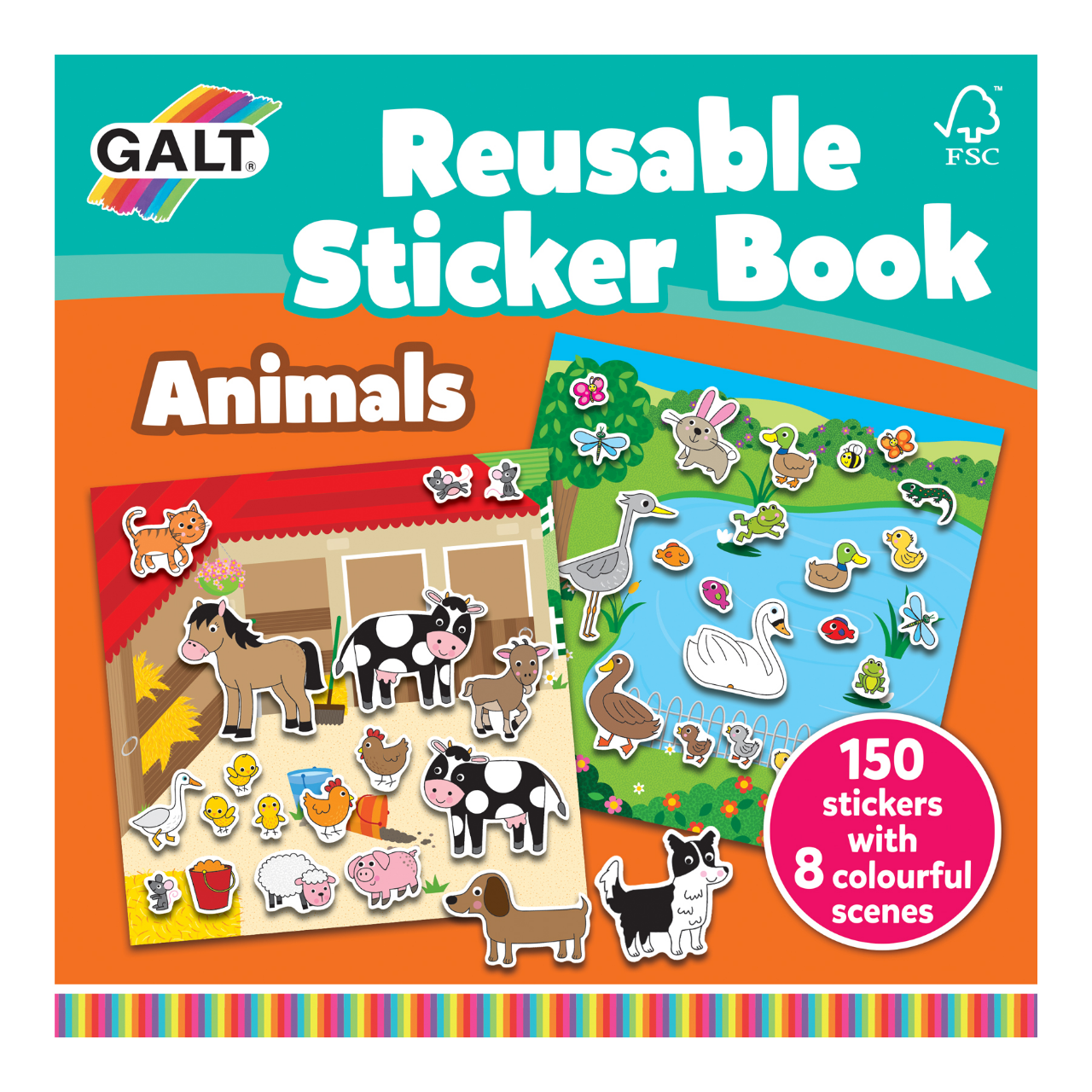 Cartea mea cu stickere Animalele, 3 ani+, Galt