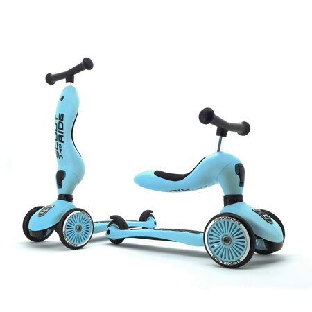 Trotineta 2 in 1 transformabila pentru copii Highwaykick 1, Blueberry, 1-5 ani, Scoot and Ride 483691
