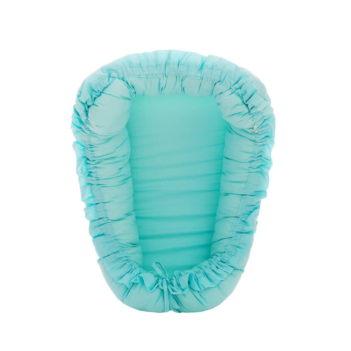 Baby Nest cu volanase, Cyan, Twindeco