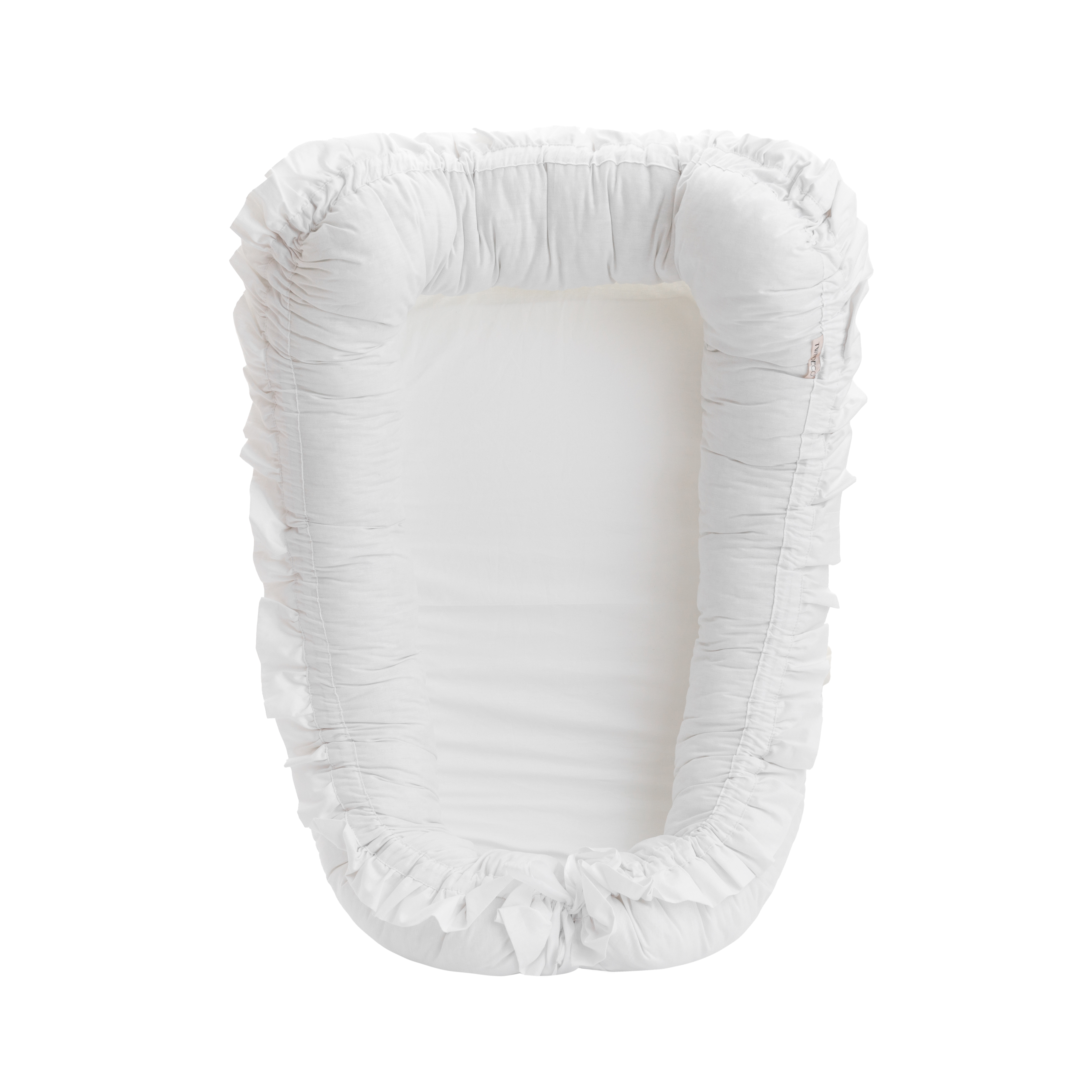 Baby Nest cu volanase, Alb, Twindeco