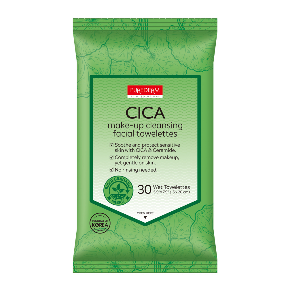 Servetele demachiante biodegradabile cu Extract de Cica, Aloe Vera, Ceramide si Acid Hialuronic,