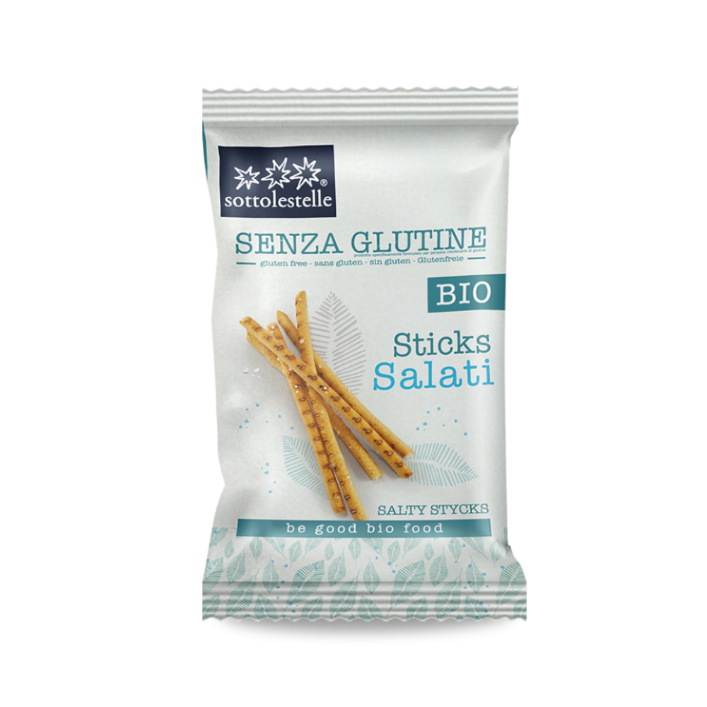 Sticks bio fara gluten cu sare, 45 g, Sottolestelle