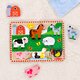 Puzzle din lemn in relife Animalele de la ferma, +2 ani, Melissa and Doug 652649