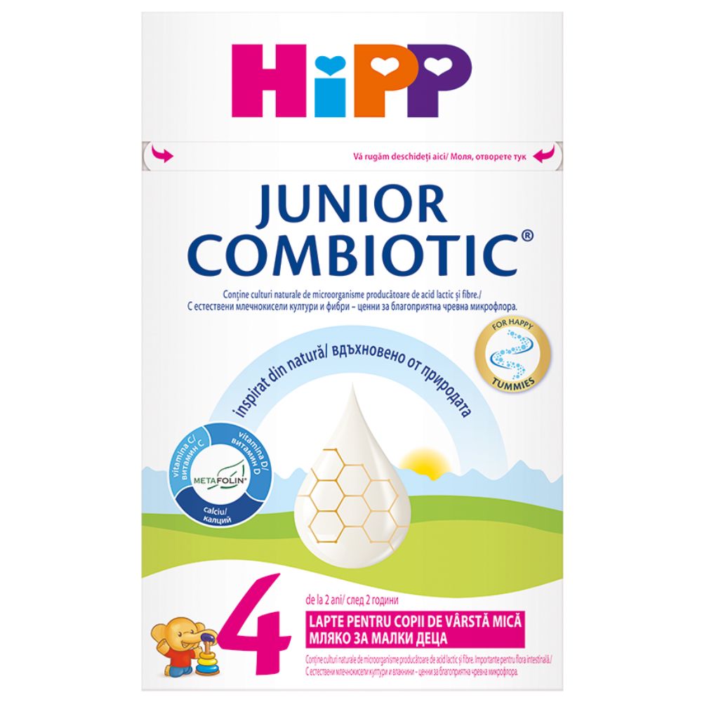 Lapte praf formula de crestere Junior Combiotic 4, +2 ani, 500 g, Hipp