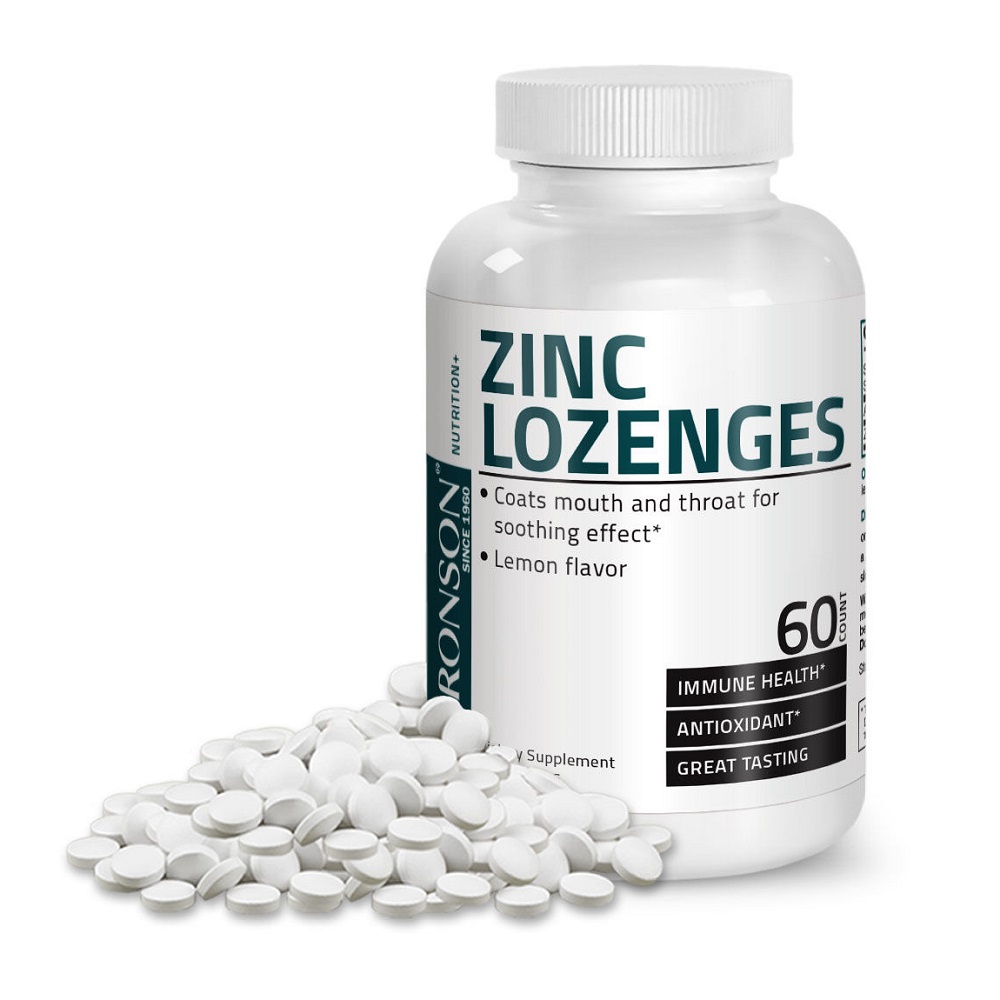 Zinc, 23 mg, 60 tablete masticabile, Bronson Laboratories