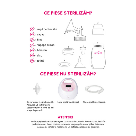 Kit premium biberon si accesorii, 24 mm, Spectra 622729