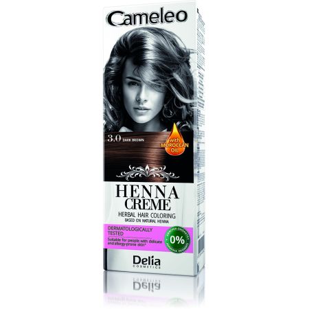 Vopsea crema pentru par pe baza de henna naturala 3.0