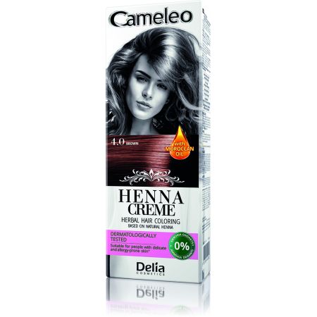 Vopsea crema pentru par pe baza de henna naturala 4.0