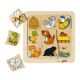 Puzzle de asociere din lemn Casutele Animalelor, +2 ani, Goki 484411