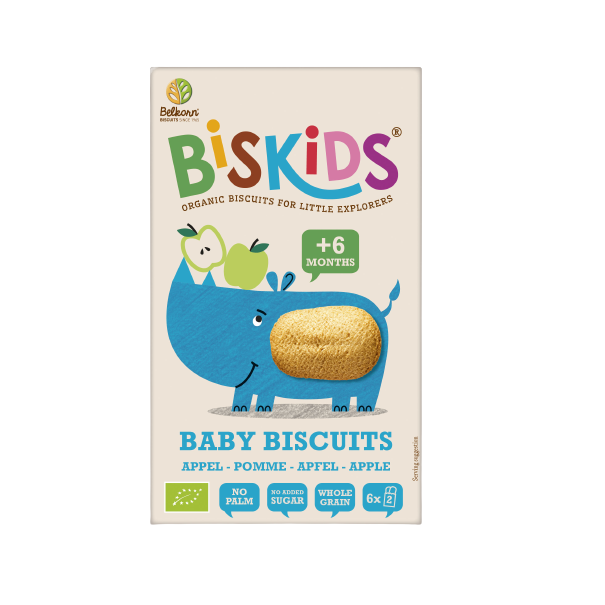 Biscuiti Bio pentru copii cu gust de mere Biskids, 120 gr, Belkorn