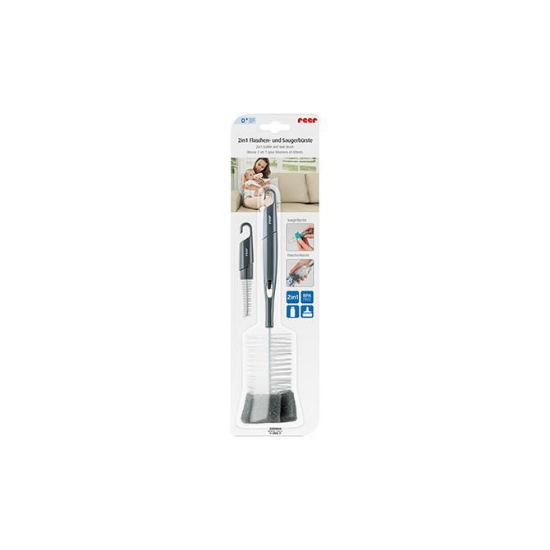 Perie curatare biberoane si tetine 2 in 1, Reer  484508
