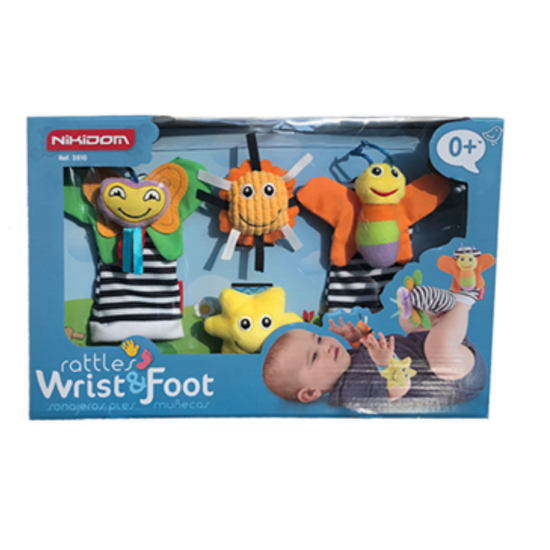 Jucarie pentru dezvoltarea abilitatilor Rattles Wrist & Foot Nature