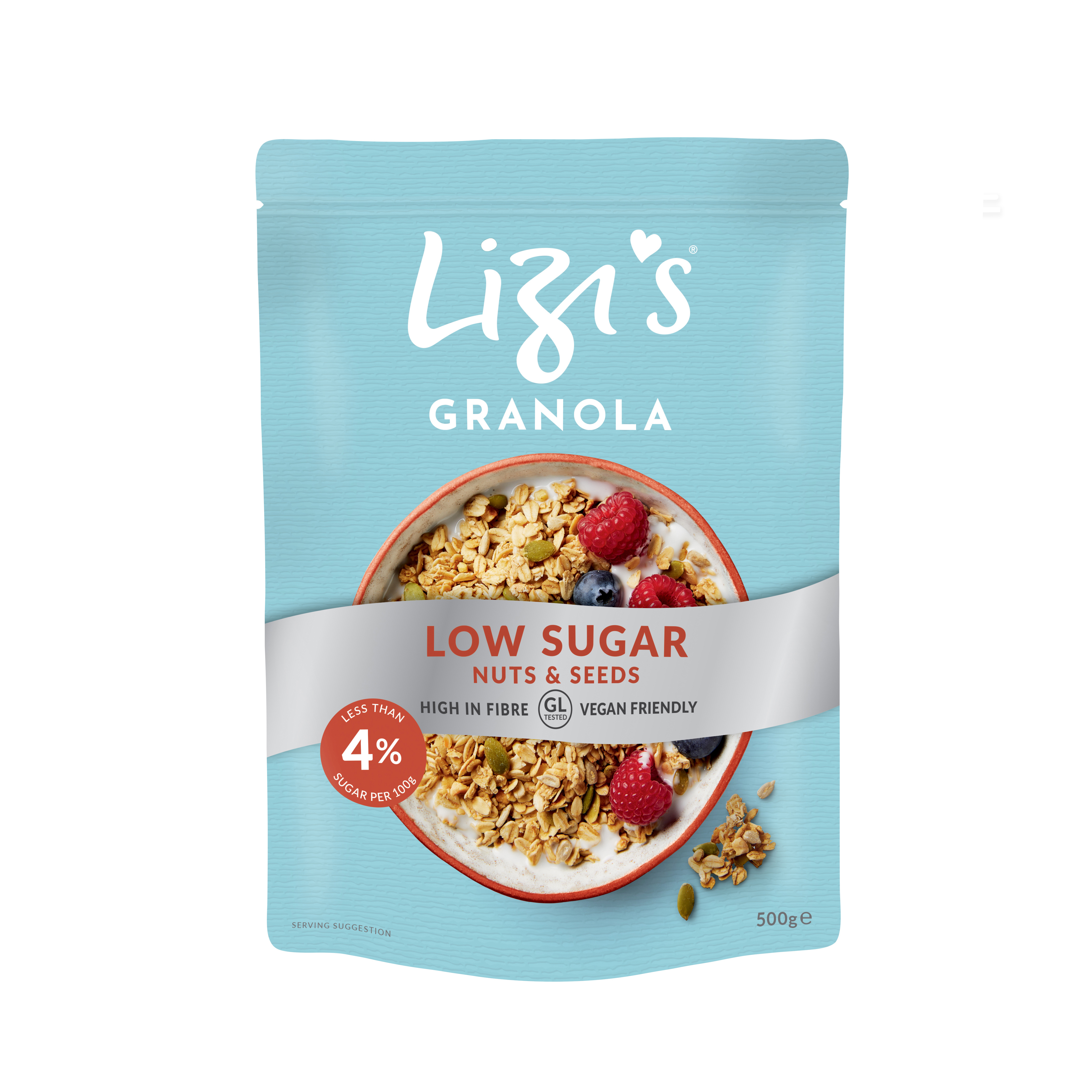 Musli cu nuci, seminte si continut scazut de zaharuri, 500 g, Lizi's Granola