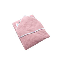 Prosop cu capison Premium din bumbac 100%, 80x90 cm, Roz, Baltic Bebe