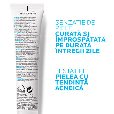 Crema renovatoare pentru ten gras Effaclar K+, 40 ml, La Roche Posay 494344