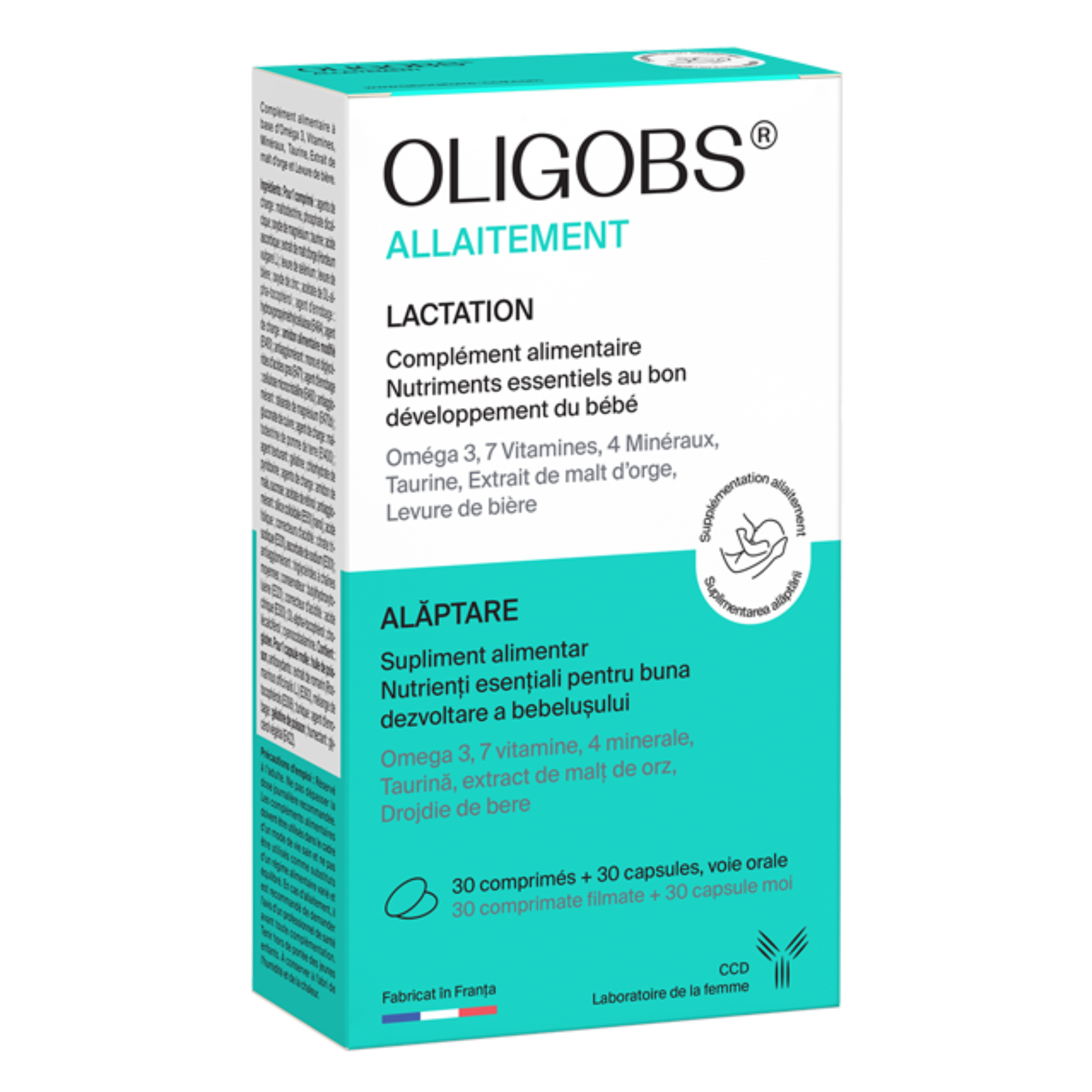 Oligobs Alaptare MBB Omega 3, 30 comprimate + 30 capsule, Laboratoire CCD