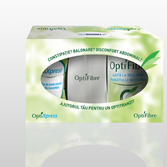 Pachet OptiXpress 200 ml + OptiFibre 125 g + Pahar, Nestle