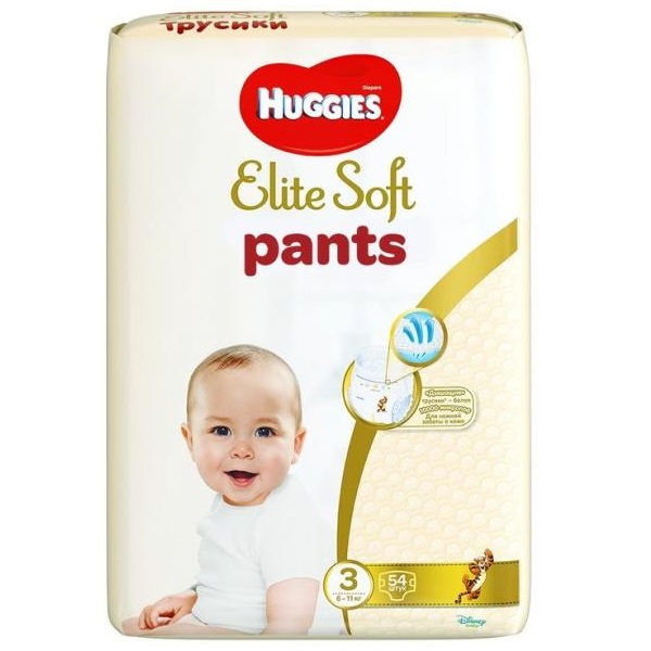 Scutece Pants Elite Soft Mega Pack Nr. 3, 6-11 kg, 54 bucati, Huggies	