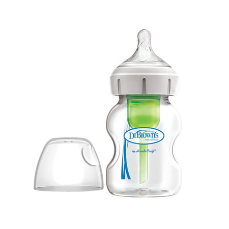 Biberon din sticla cu gat larg Option+, 150 ml, Dr.Browns