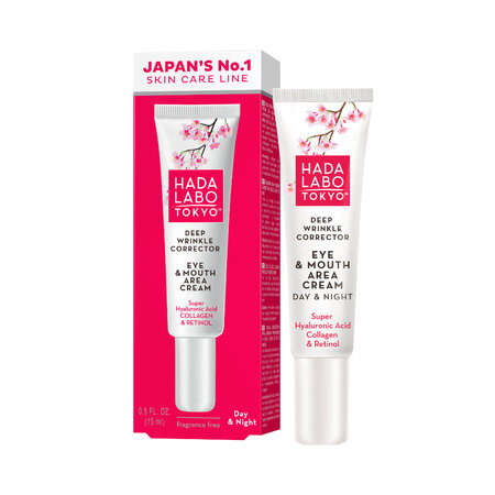 Crema de corectare a ridurilor adanci pentru ochi si gura cu Acid Super Hyaluronic, Collagen & Retinol, 15 ml, Hada Labo Tokyo