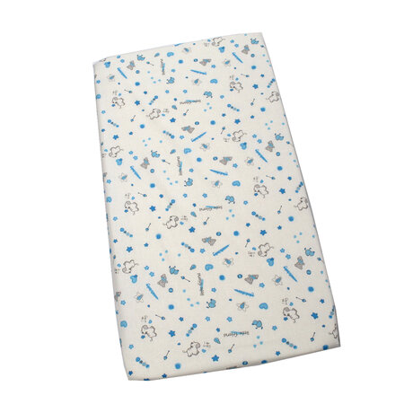 Cearceaf patut cu elastic, 120x60 cm, Albastru, Baltic Bebe 567784