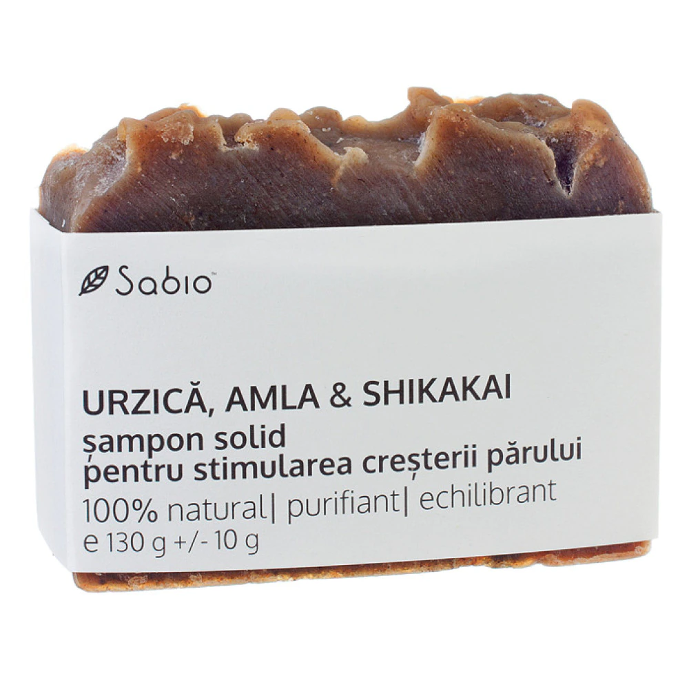 Sampon solid pentru stimularea cresterii parului, 130 g, Sabio