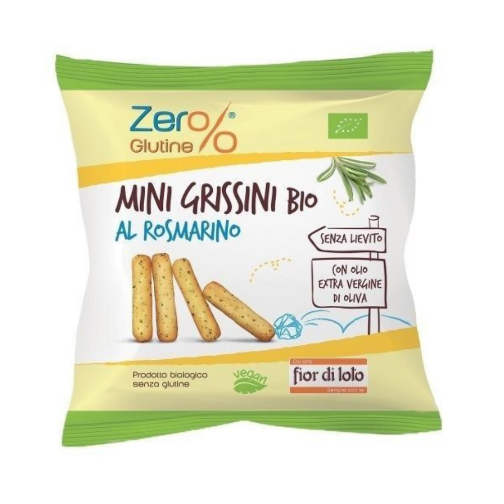 Mini grisine Bio cu rozmarin fara gluten, 30 g, Fior di Loto