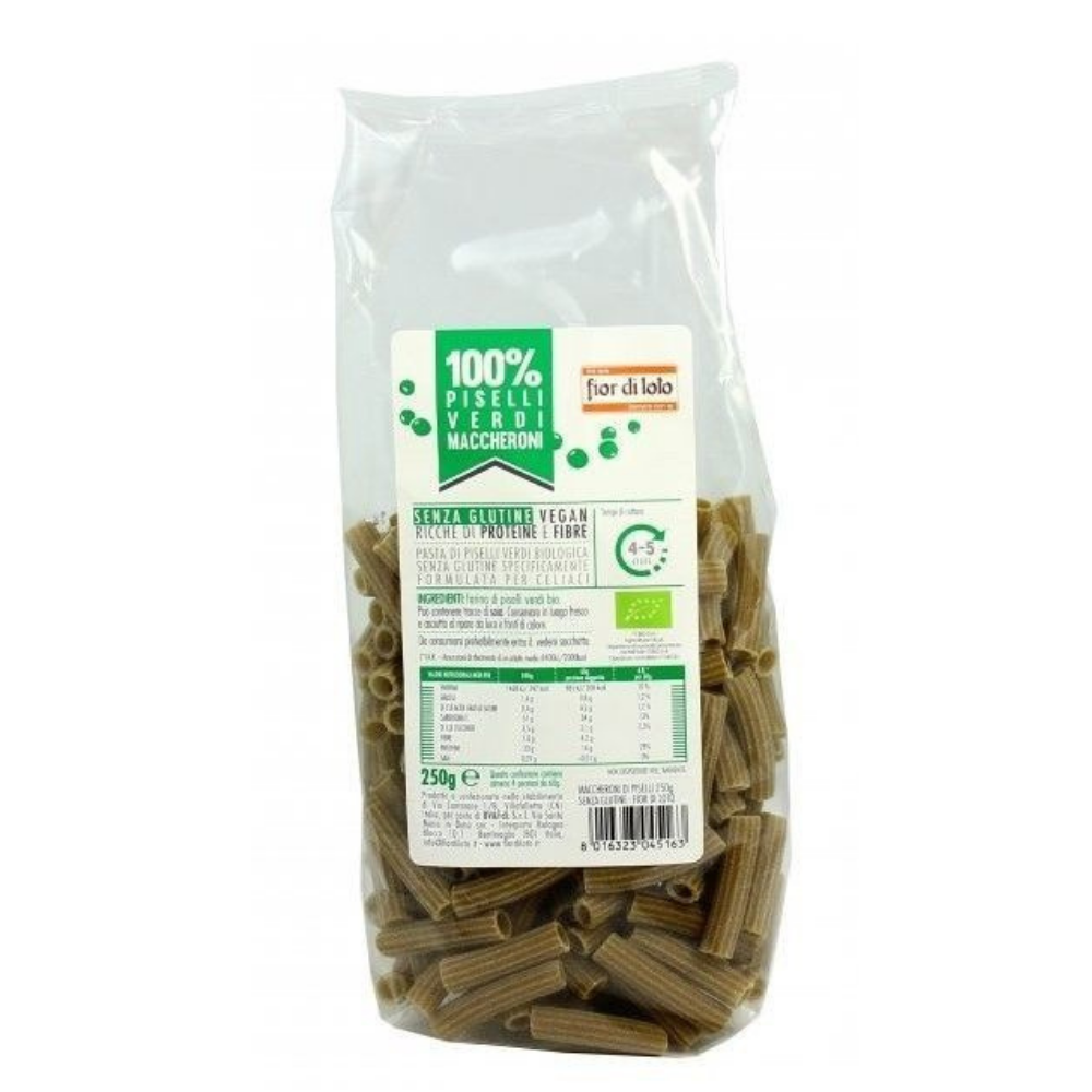 Paste Bio maccheroni din mazare fara gluten, 250 g, Fior di Loto