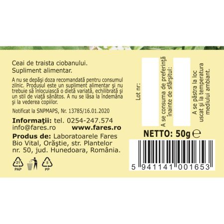 Ceai Traista Ciobanului, 50 g, Fares 718686