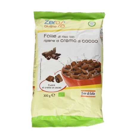 Cereale Pernute de orez bio umplute cu crema de cacao fara gluten