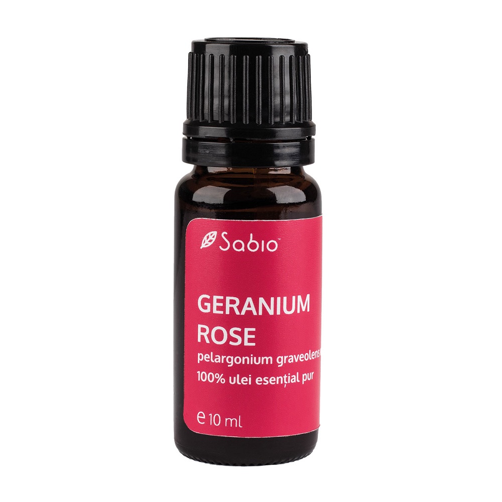 Ulei 100% pur esential Geraniu Rose, 10 ml, Sabio