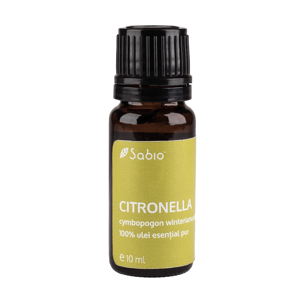 Ulei 100% pur esential Citronella, 10 ml, Sabio