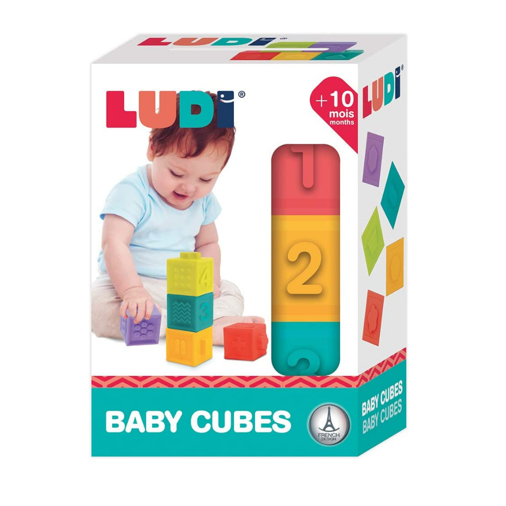 Set 5 cuburi pentru constructie, +10 luni, Ludi