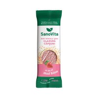 Mini rondele din orez cu glazura de capsune, 24 g, Sanovita