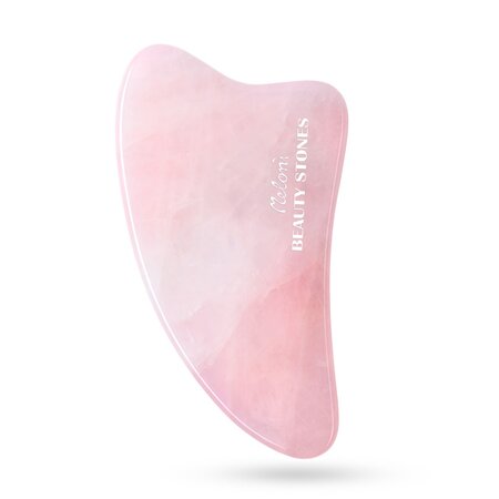 Piatra Gua Sha pentru masaj facial din quartz Roz