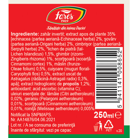 Biosept A16 sirop, 250 ml, Fares 721528