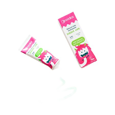 Pasta de dinti naturala pentru copii Bubble Gum, 50 ml, Nordics 819178