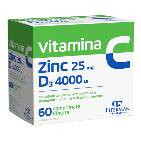 Vitamina C 1000 mg + Zn 25 mg + D3 4000UI