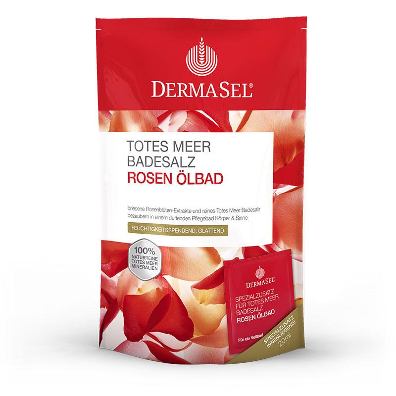 Sare de baie de la Marea Moarta cu trandafiri, 400g, DermaSel