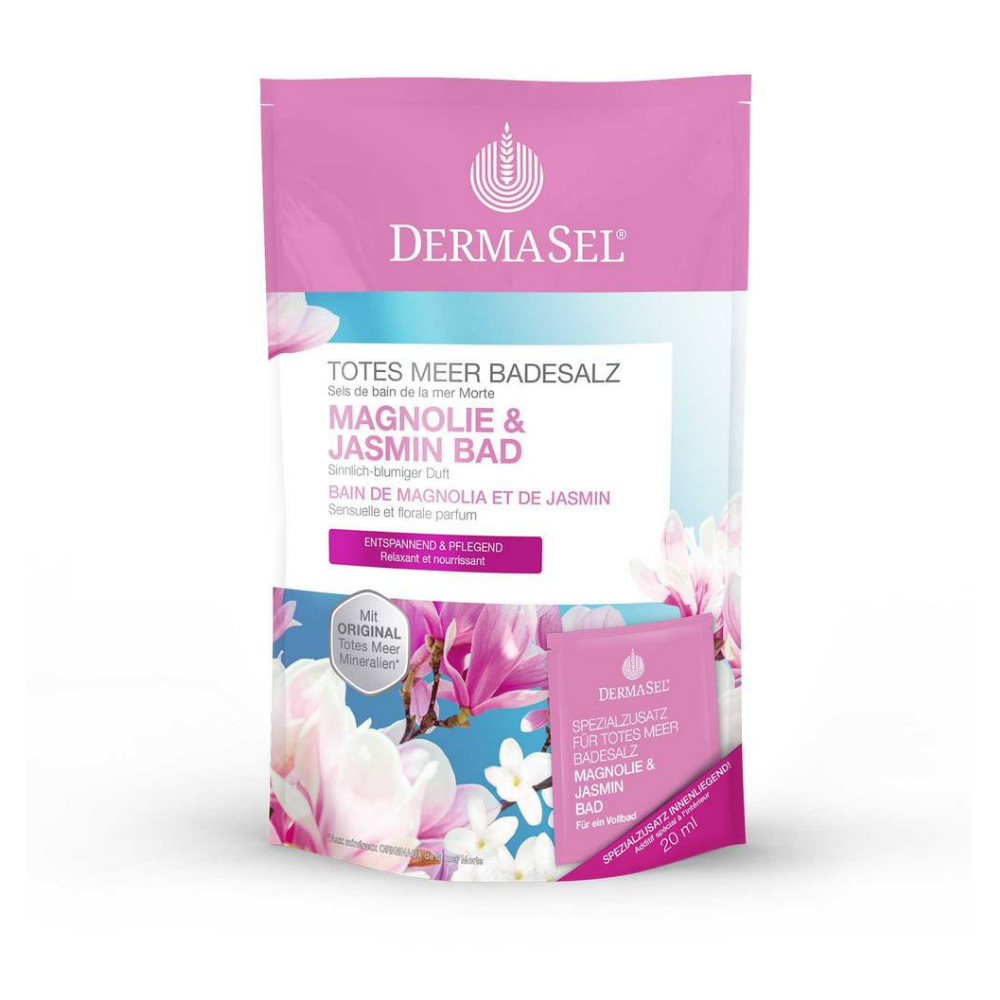 Sare de baie de la Marea Moarta cu Magnolie si Iasomie, 400 g, Dermasel