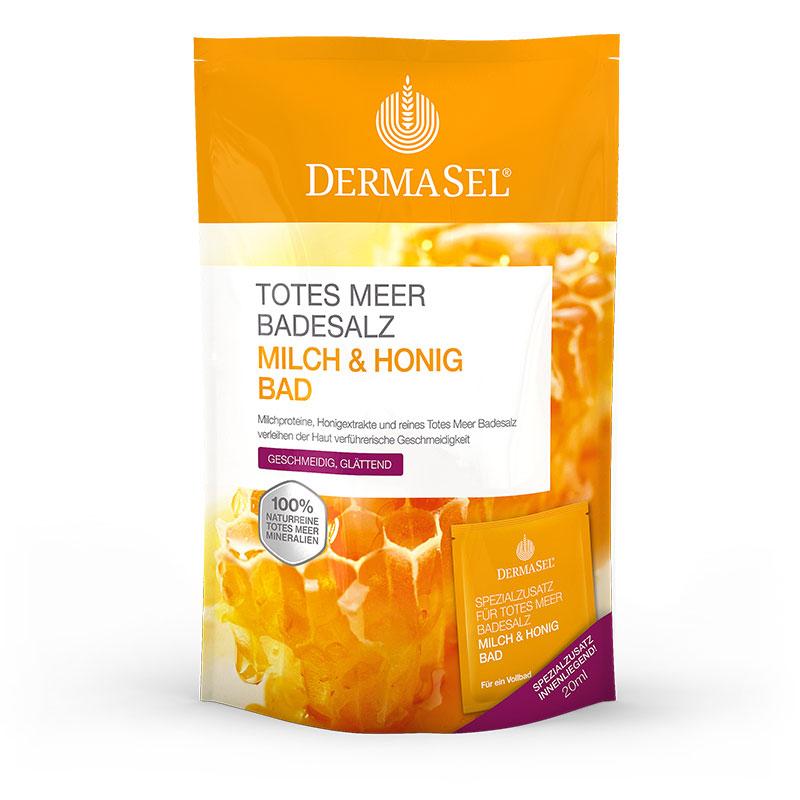 Sare de baie  de la Marea Moarta cu Lapte si Miere, 400 g, Dermasel