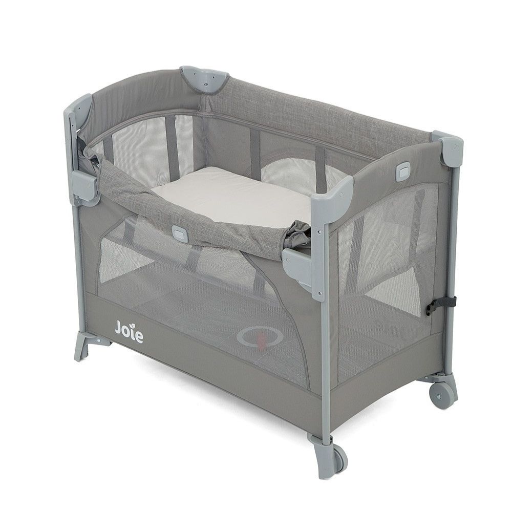 Patut pliant pentru cosleeping Kubbie, Foggy Gray, Joie